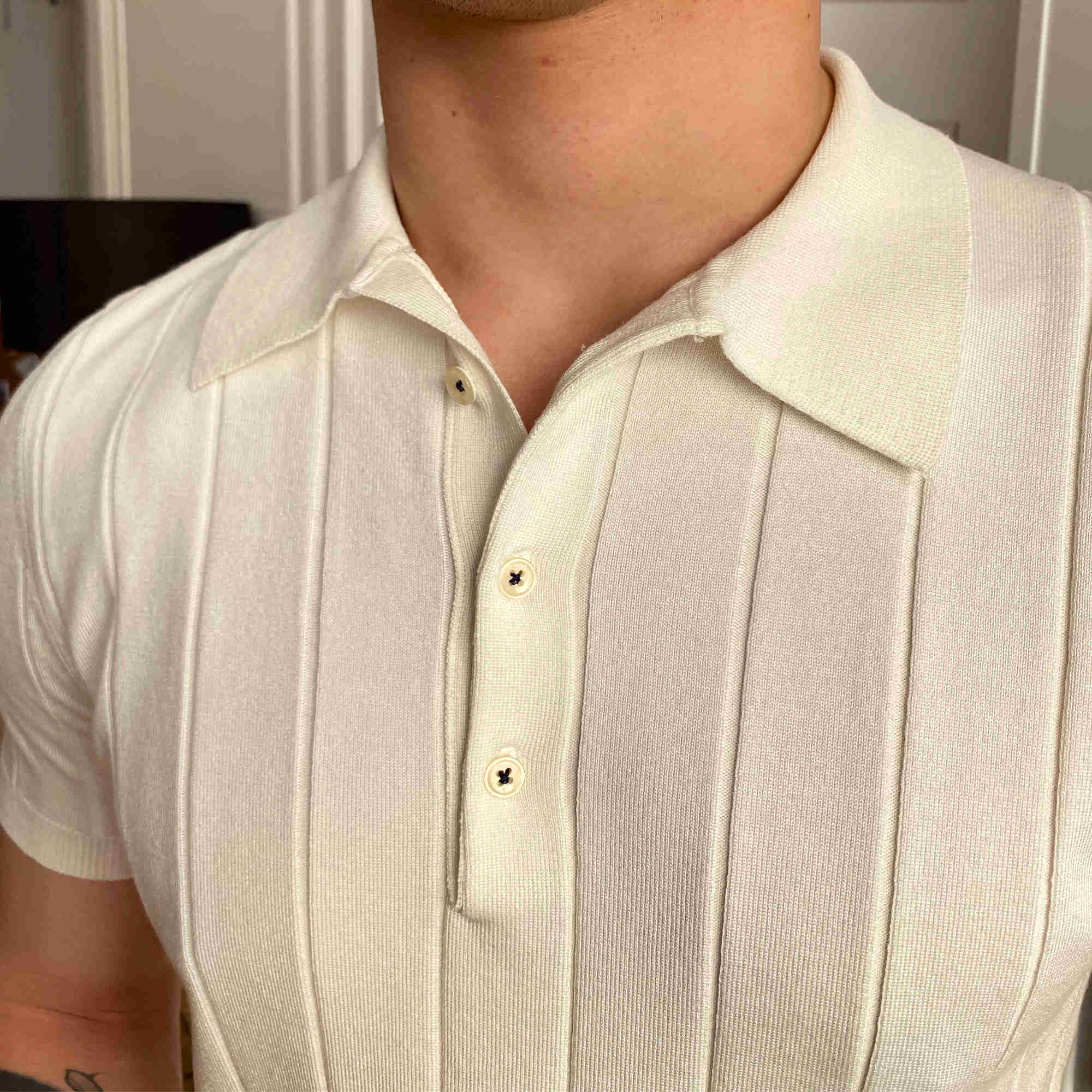 Italian striped polo shirt